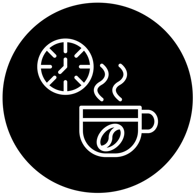 Diseño vectorial Estilo del icono de la pausa para el café