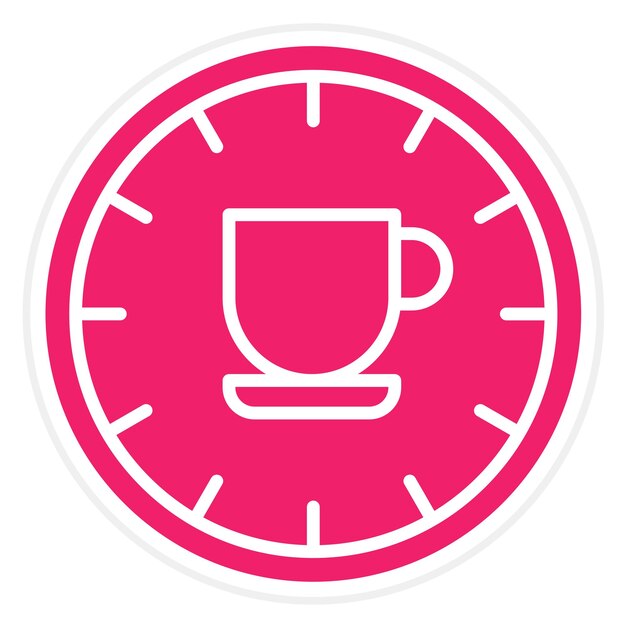 Diseño vectorial Estilo del icono de la pausa para el café