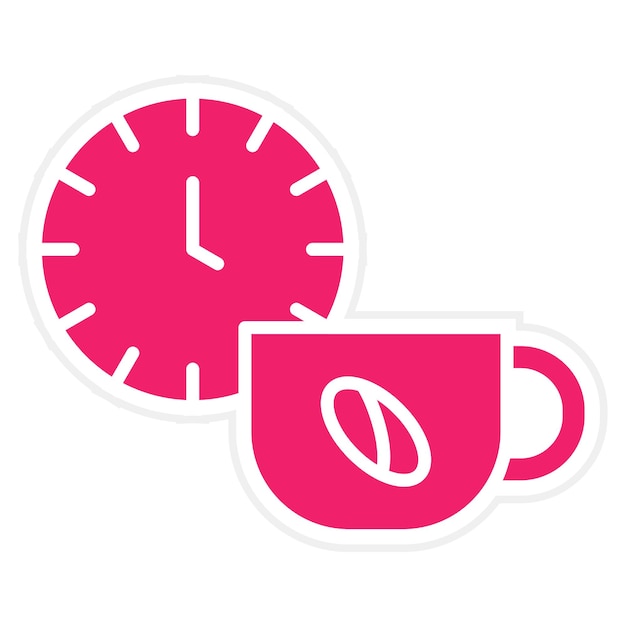 Diseño vectorial Estilo del icono de la pausa para el café