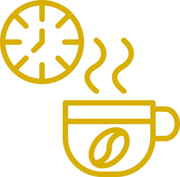 Diseño vectorial Estilo del icono de la pausa para el café