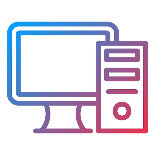 Diseño vectorial de estilo de icono de PC