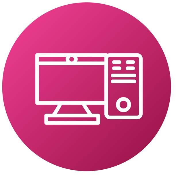 Diseño vectorial de estilo de icono de PC