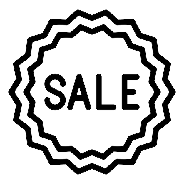 Diseño vectorial Estilo del icono de la pegatina de venta
