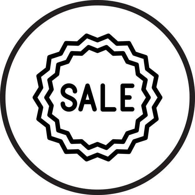 Diseño vectorial Estilo del icono de la pegatina de venta