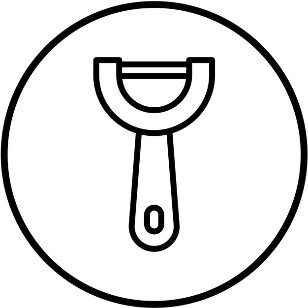 Diseño vectorial del estilo del icono de la peladora de patatas