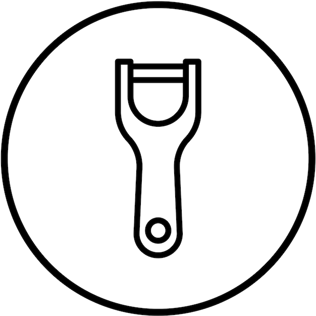 Diseño vectorial Estilo del icono de la peladora de verduras