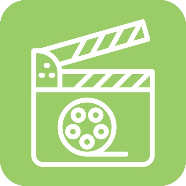 Diseño vectorial Estilo de icono de película en blanco y negro