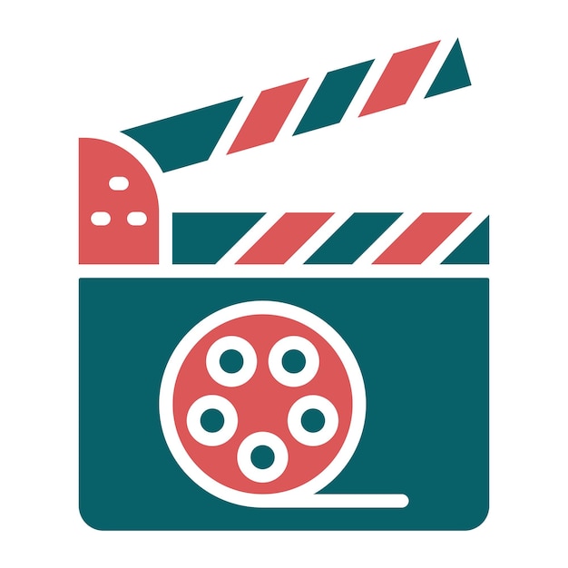 Diseño vectorial Estilo de icono de película en blanco y negro