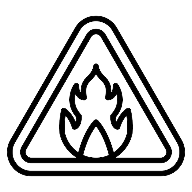 Diseño vectorial de estilo de icono de peligro de incendio