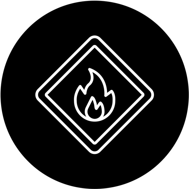 Vector diseño vectorial de estilo de icono de peligro de incendio