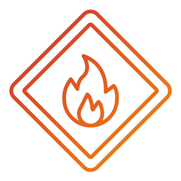 Diseño vectorial de estilo de icono de peligro de incendio