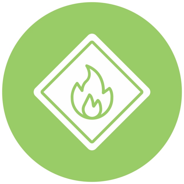 Diseño vectorial de estilo de icono de peligro de incendio