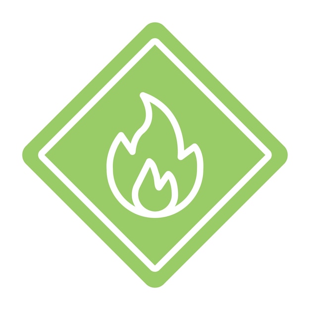 Diseño vectorial de estilo de icono de peligro de incendio