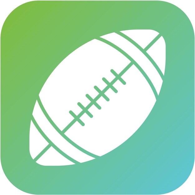 Diseño vectorial del estilo del icono de la pelota de rugby