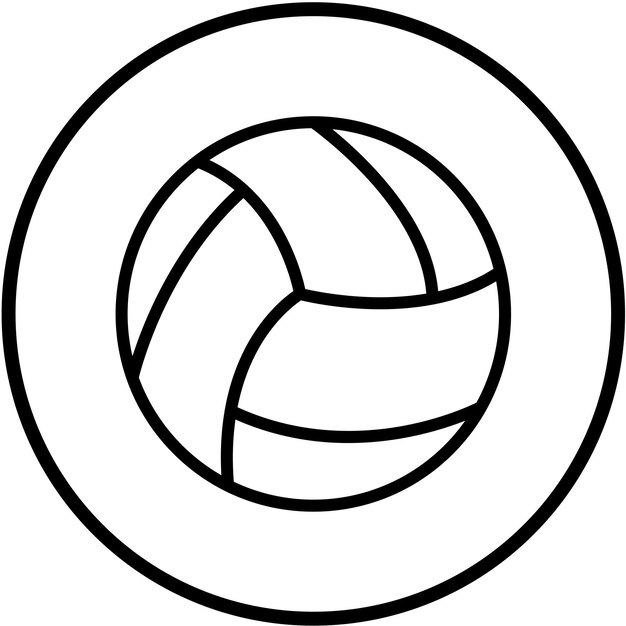 Diseño vectorial del estilo del icono de la pelota de voleibol