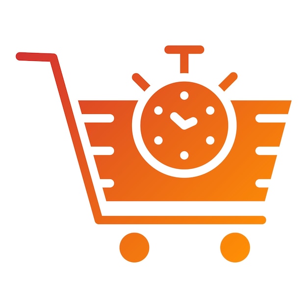 Diseño vectorial del estilo del icono pendiente del carrito