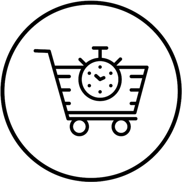 Diseño vectorial del estilo del icono pendiente del carrito