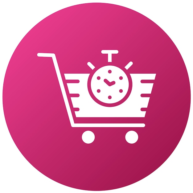 Diseño vectorial del estilo del icono pendiente del carrito