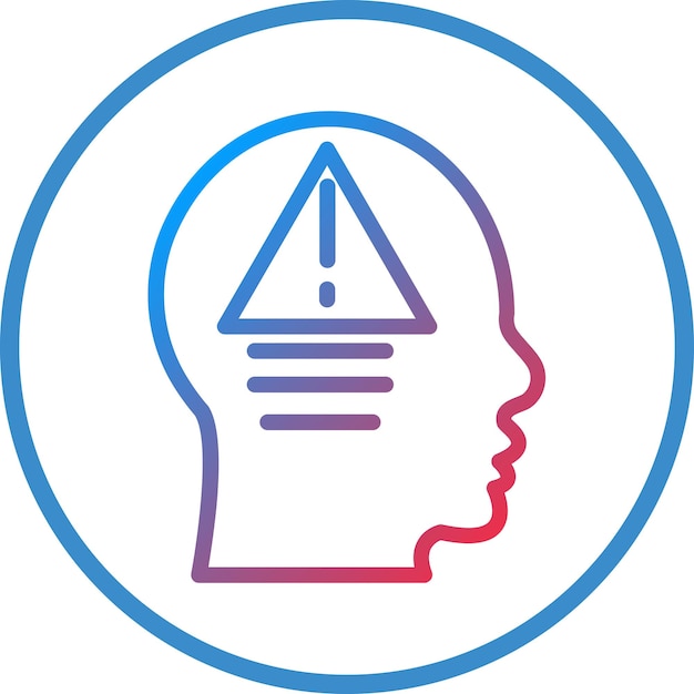 Diseño vectorial de estilo de icono de pensamiento negativo