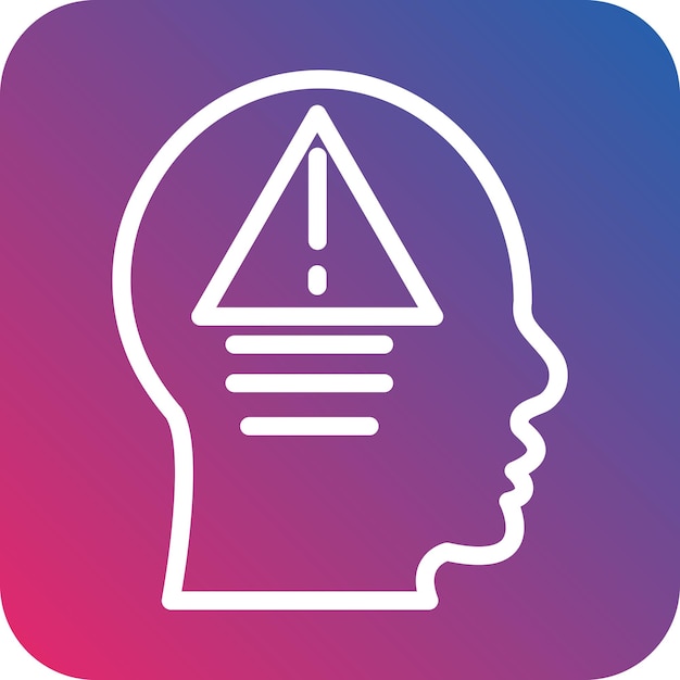 Diseño vectorial de estilo de icono de pensamiento negativo