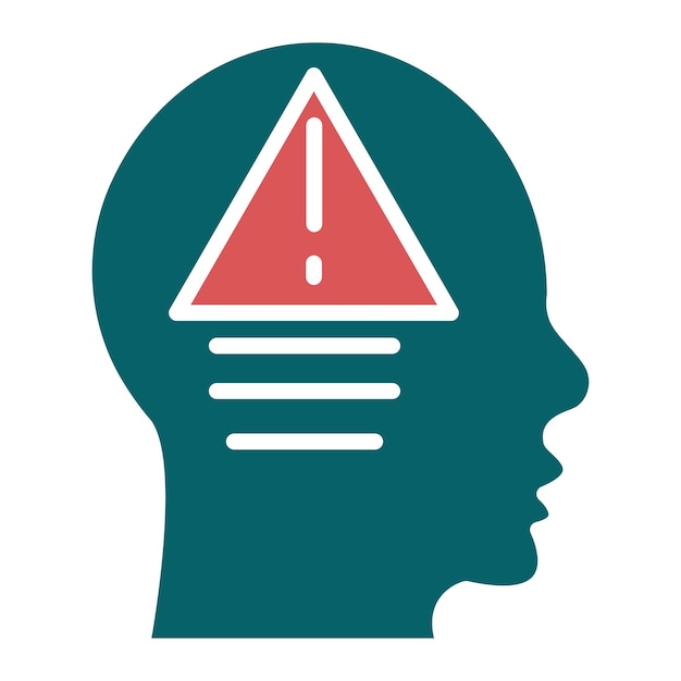 Diseño vectorial de estilo de icono de pensamiento negativo