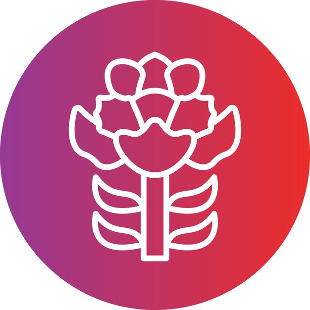 Diseño vectorial Estilo de icono de peonía