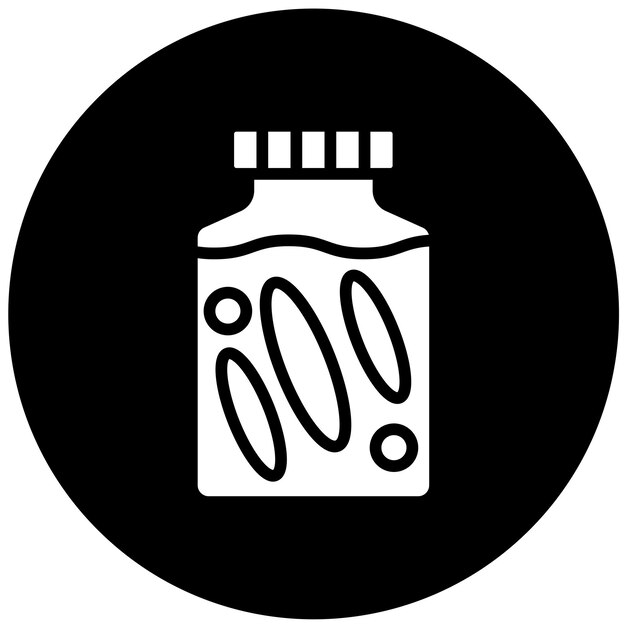 Diseño vectorial del estilo del icono de la pepinilla de frutas