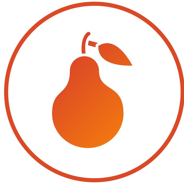 Diseño vectorial Estilo de icono de pera