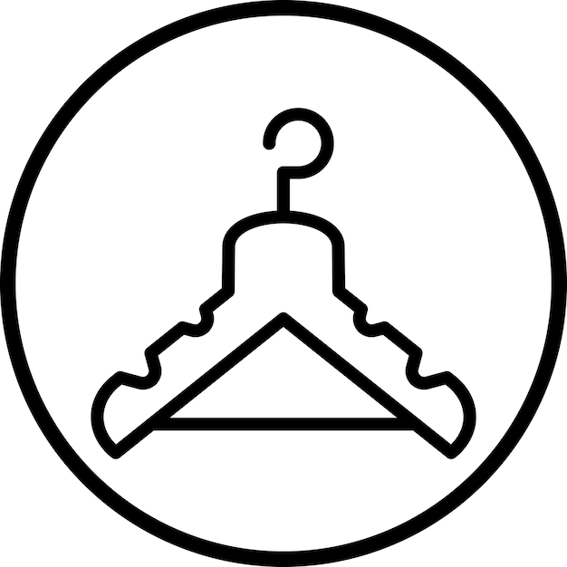 Diseño vectorial Estilo del icono de la percha de ropa