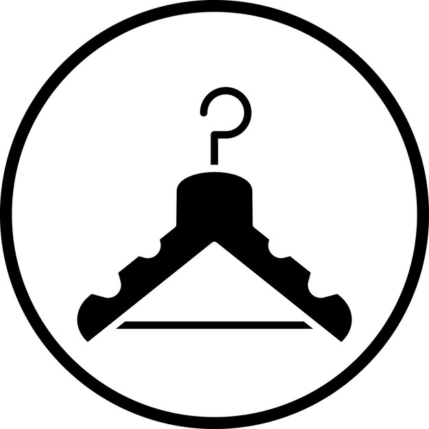 Diseño vectorial Estilo del icono de la percha de ropa