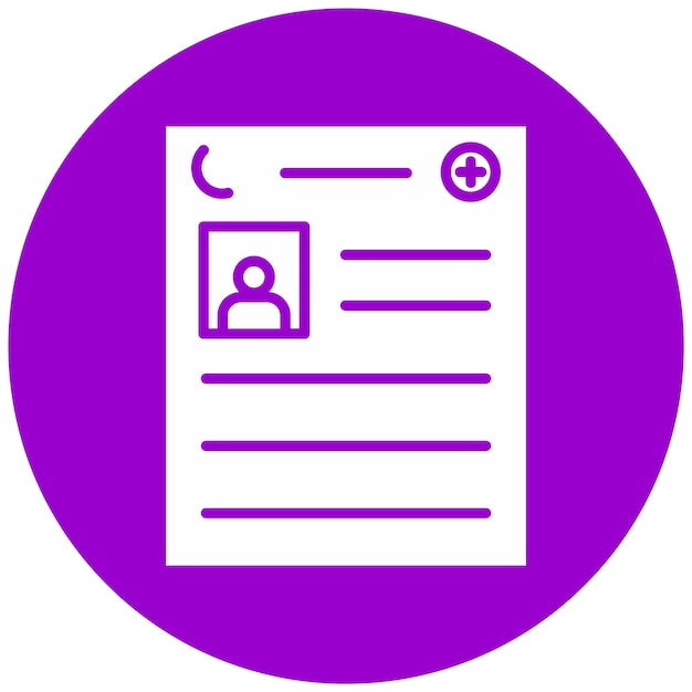 Diseño vectorial Estilo del icono del perfil del paciente