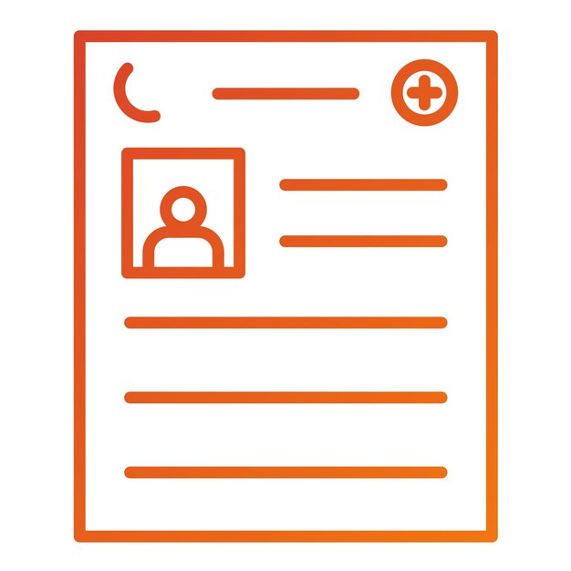 Diseño vectorial Estilo del icono del perfil del paciente