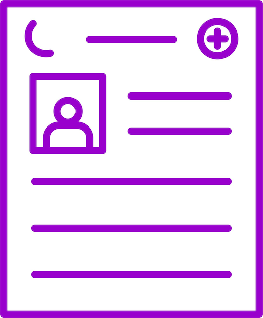 Diseño vectorial Estilo del icono del perfil del paciente