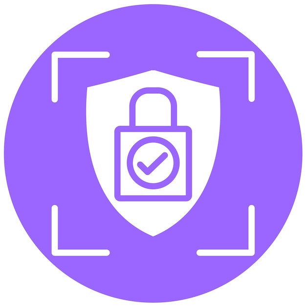 Diseño vectorial Estilo del icono del perímetro seguro