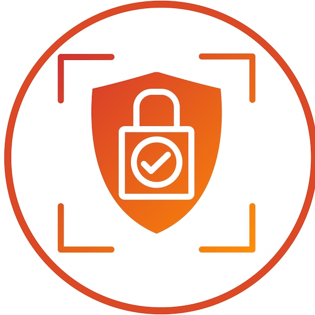 Diseño vectorial Estilo del icono del perímetro seguro