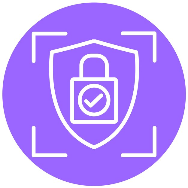 Diseño vectorial Estilo del icono del perímetro seguro