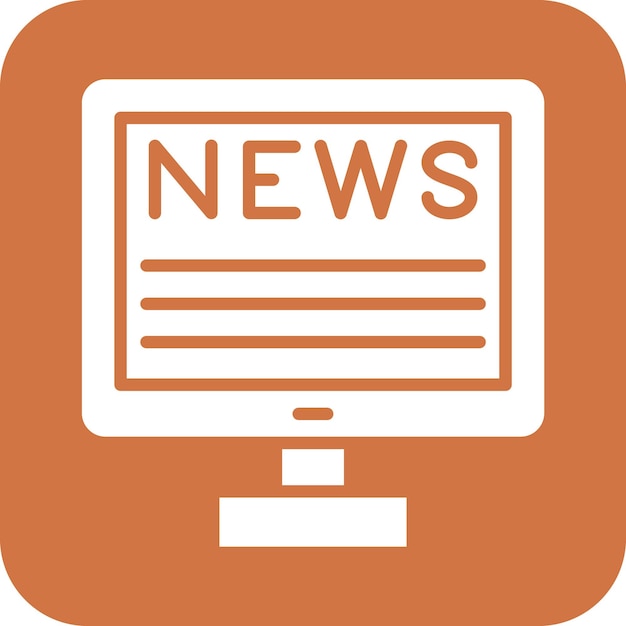 Diseño vectorial Estilo de icono de periódico en línea