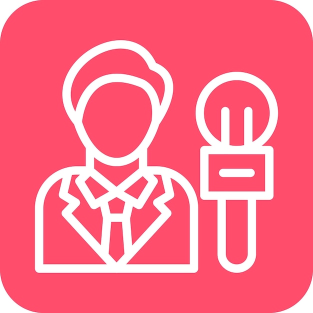 Diseño vectorial Estilo de icono de periodista masculino
