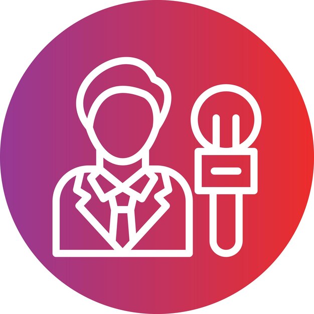 Diseño vectorial Estilo de icono de periodista masculino