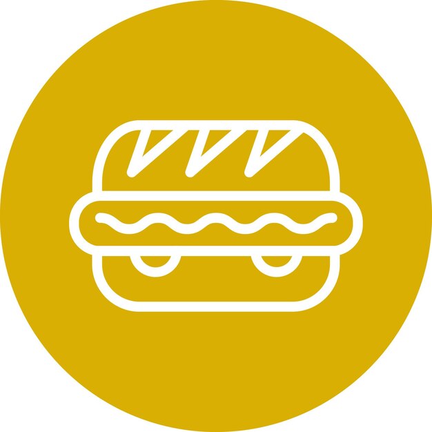 Diseño vectorial de estilo de icono de perrito caliente