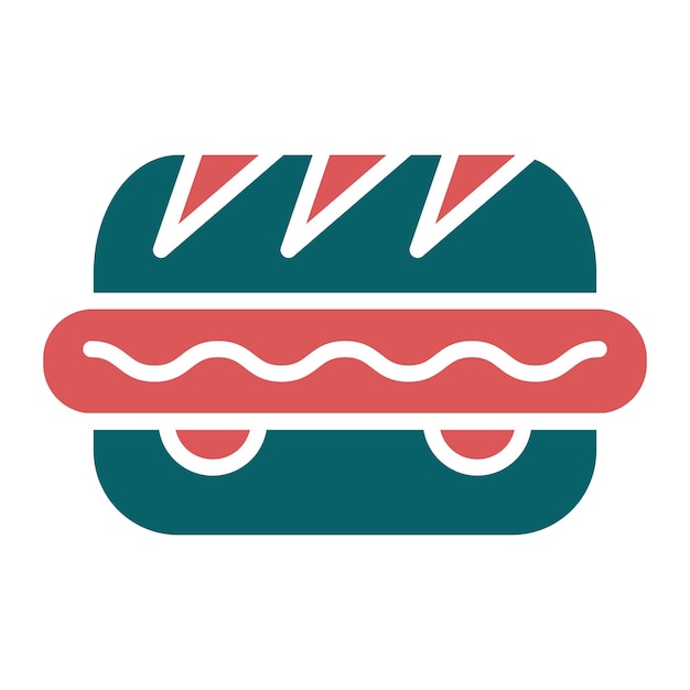 Diseño vectorial de estilo de icono de perrito caliente