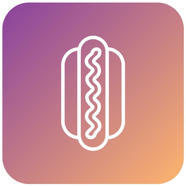 Diseño vectorial de estilo de icono de perrito caliente