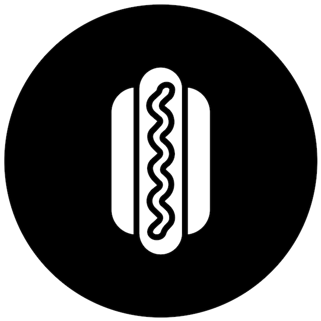 Diseño vectorial de estilo de icono de perrito caliente