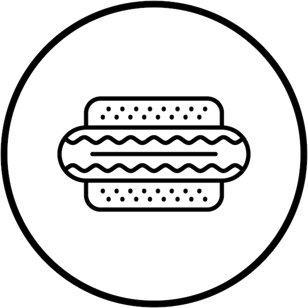 Diseño vectorial de estilo de icono de perrito caliente