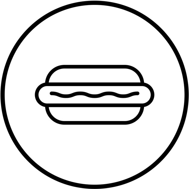 Diseño vectorial de estilo de icono de perrito caliente