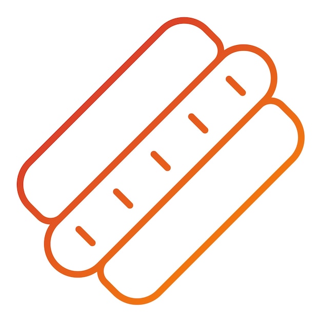 Diseño vectorial de estilo de icono de perrito caliente