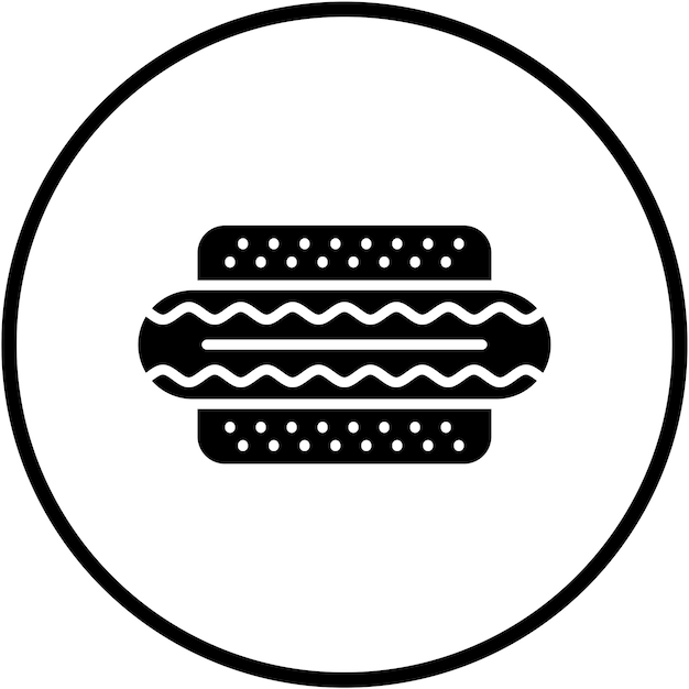 Diseño vectorial de estilo de icono de perrito caliente