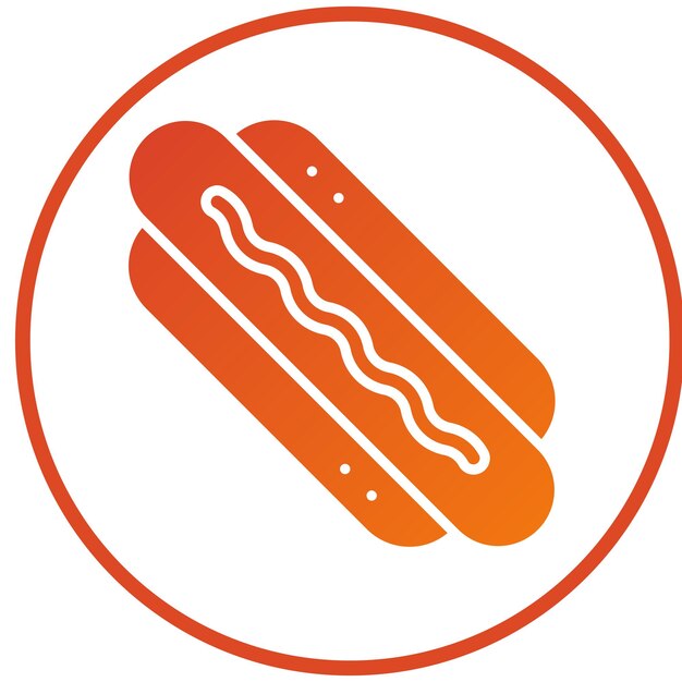 Diseño vectorial de estilo de icono de perrito caliente