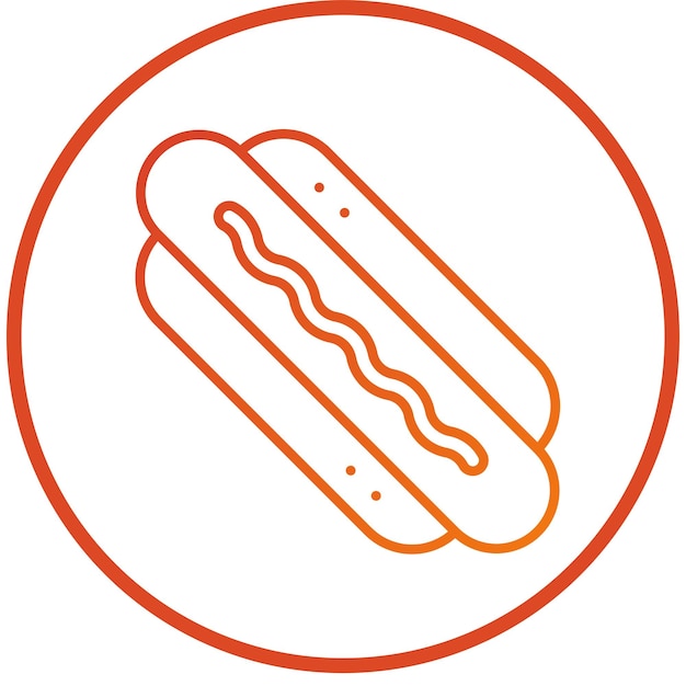 Diseño vectorial de estilo de icono de perrito caliente