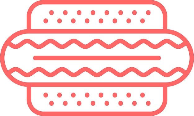 Diseño vectorial de estilo de icono de perrito caliente